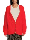 Ba&sh Baba Alpaca-blend Cardigan In Red