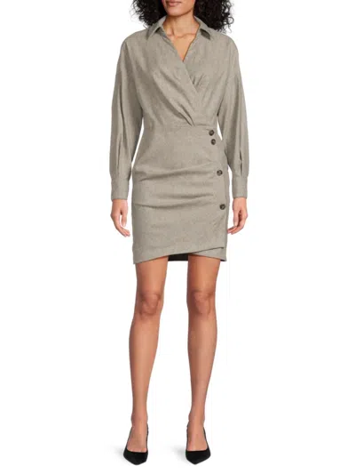 Ba&sh Women's Robe Wool-blend Minidress In Neutral