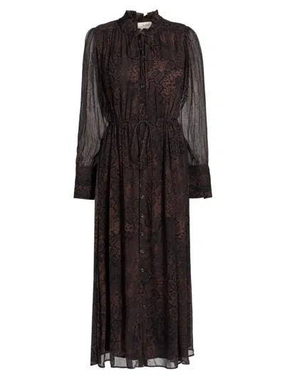 Ba&sh Women's Sahara Snake-print Midi-dress In Brown