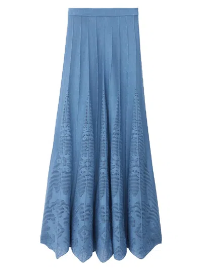 Ba&sh Women's Serta Geometric Openwork A-line Maxi-skirt In Blue