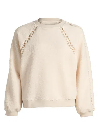 Ba&sh Women's Sweet Open-knit Bouclette Crewneck Sweatshirt In Sand