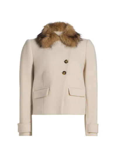 Ba&sh Women's Terry Faux Fur-trim Boxy Coat In Sand