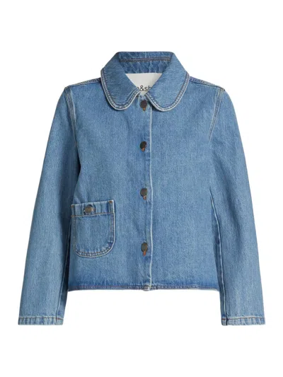 Ba&sh Women's Tiny Denim Jacket In Blue