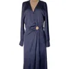 Ba&sh Women's V-neck Jacquard Midi Dress In Marine In Blue