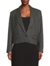 Ba&sh Women's Veste Acce Pinstriped Wool-blend Blazer In Gray