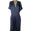 Ba&sh Women's Woopy Pleated V-neck Maxi Dress In Marine In Blue