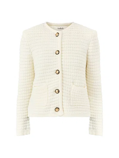 Ba&sh Womens Gaspard Knit Cardigan Cream In Sand
