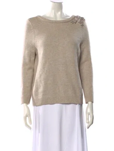 Pre-owned Ba&sh Wool Bateau Neckline Sweater In Neutral