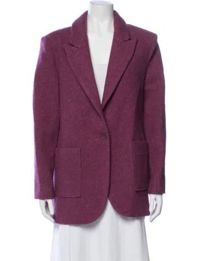 Pre-owned Ba&sh Wool Blazer In Burgundy