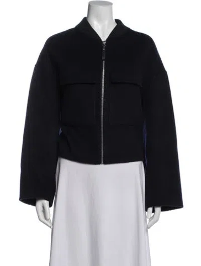 Pre-owned Ba&sh Wool Bomber Jacket In Blue