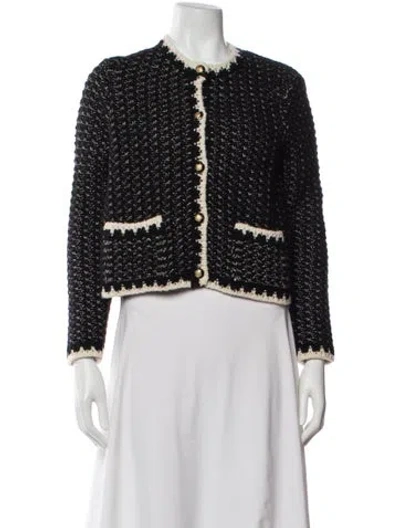 Pre-owned Ba&sh Wool Colorblock Pattern Sweater In Black