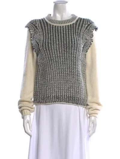 Pre-owned Ba&sh Wool Colorblock Pattern Sweater In Neutral
