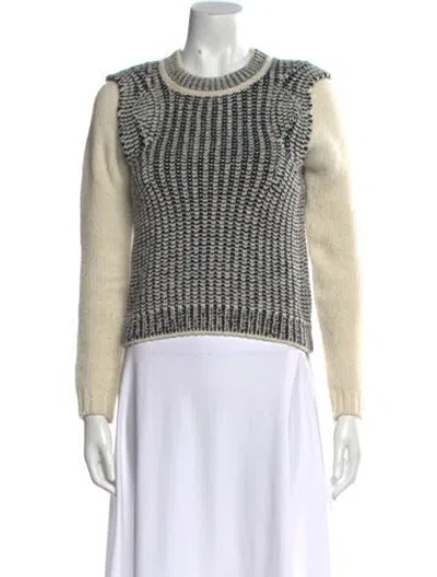 Pre-owned Ba&sh Wool Colorblock Pattern Sweater In Neutral