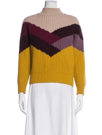 Pre-owned Ba&sh Wool Colorblock Pattern Sweater In Neutral