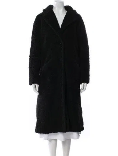 Pre-owned Ba&sh Wool Faux Fur Coat In Black