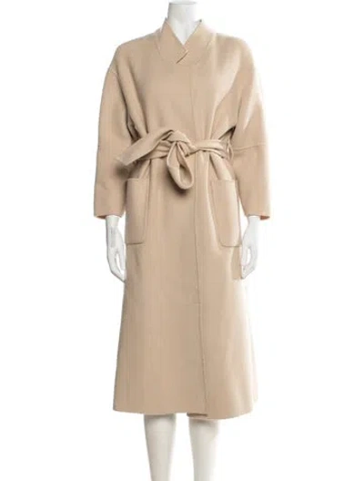 Pre-owned Ba&sh Wool Faux Fur Coat In Brown