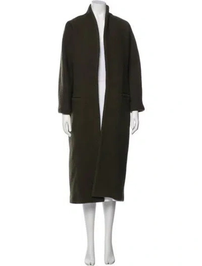 Pre-owned Ba&sh Wool Faux Fur Coat In Green