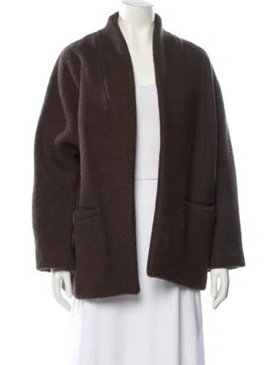 Pre-owned Ba&sh Wool Faux Fur Jacket In Brown