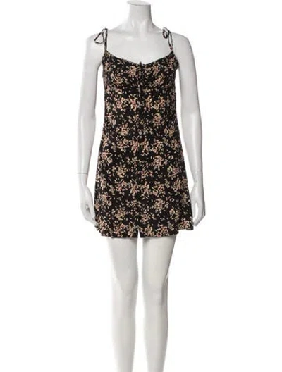 Pre-owned Ba&sh Wool Floral Print Sweater In Black