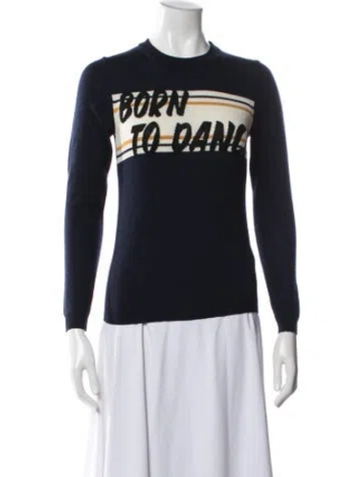 Pre-owned Ba&sh Wool Graphic Print Sweater In Blue