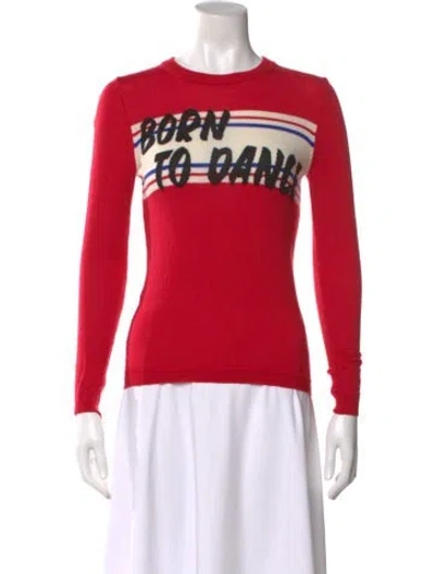 Pre-owned Ba&sh Wool Graphic Print Sweater In Red