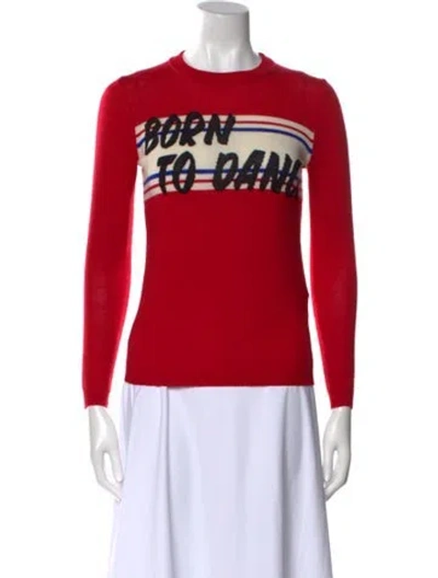 Pre-owned Ba&sh Wool Graphic Print Sweater In Red