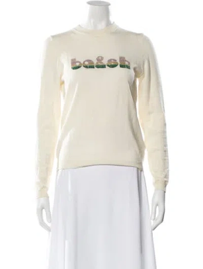 Pre-owned Ba&sh Wool Graphic Print Sweatshirt In Neutral