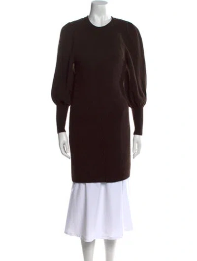 Pre-owned Ba&sh Wool Knee-length Dress In Brown