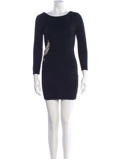 Pre-owned Ba&sh Wool Mini Dress In Blue