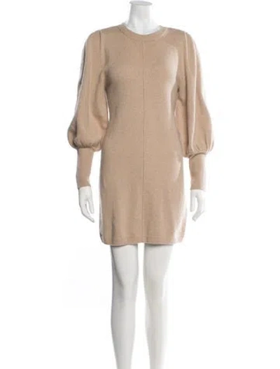 Pre-owned Ba&sh Wool Mini Dress In Neutral