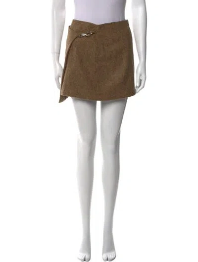 Pre-owned Ba&sh Wool Mini Skirt In Gold