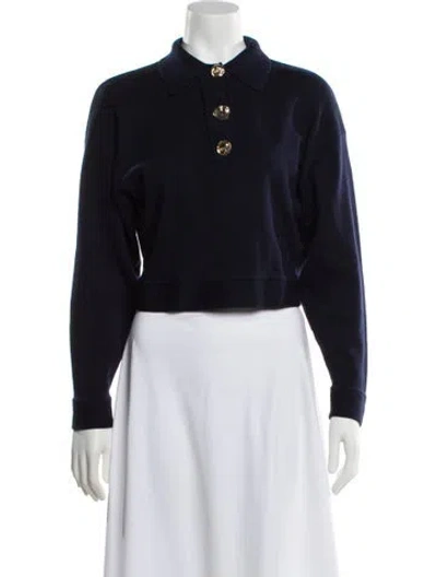 Pre-owned Ba&sh Wool Mock Neck Sweater In Blue
