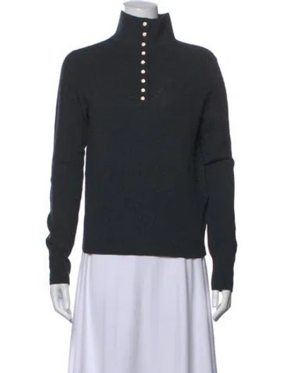 Pre-owned Ba&sh Wool Mock Neck Sweater In Blue