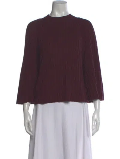 Pre-owned Ba&sh Wool Mock Neck Sweater In Burgundy