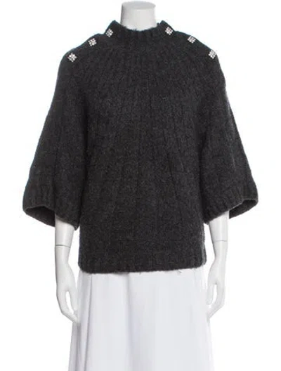 Pre-owned Ba&sh Wool Mock Neck Sweater In Gray