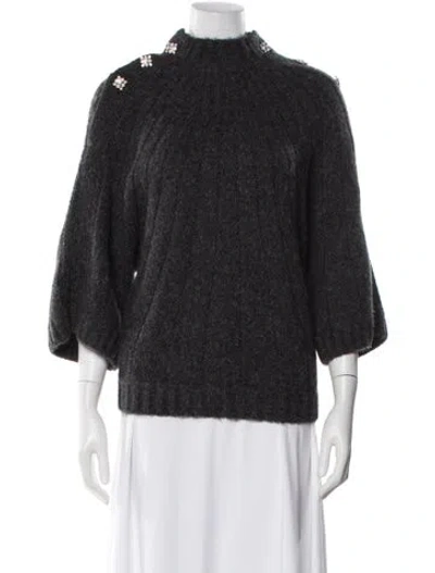 Pre-owned Ba&sh Wool Mock Neck Sweater In Gray
