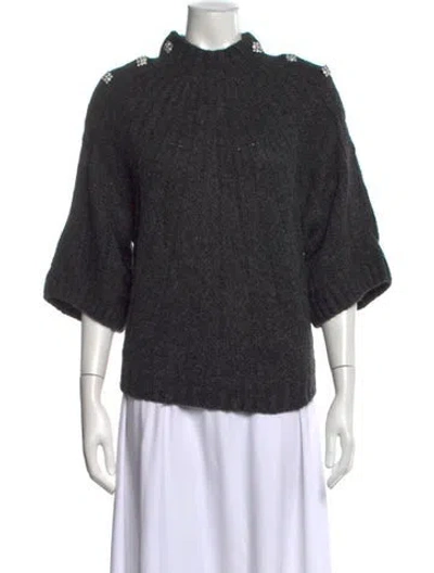 Pre-owned Ba&sh Wool Mock Neck Sweater In Grey