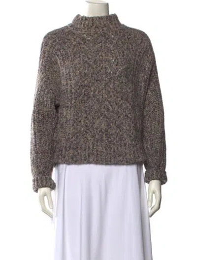Pre-owned Ba&sh Wool Mock Neck Sweater In Neutral