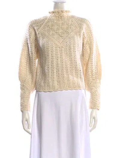 Pre-owned Ba&sh Wool Mock Neck Sweater In Neutral
