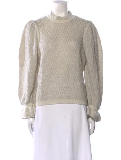 Pre-owned Ba&sh Wool Mock Neck Sweater In Neutral