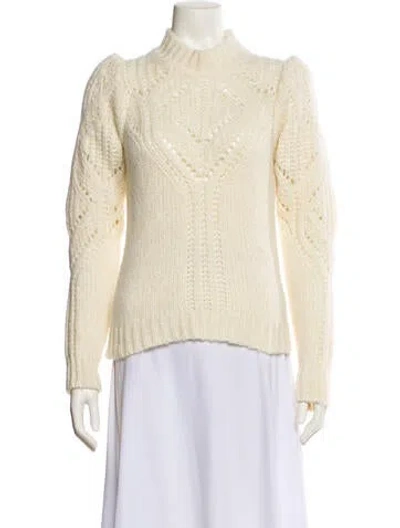 Pre-owned Ba&sh Wool Mock Neck Sweater In Neutral