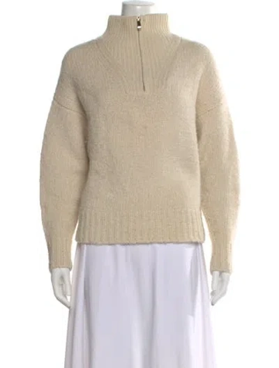 Pre-owned Ba&sh Wool Mock Neck Sweater In Neutral