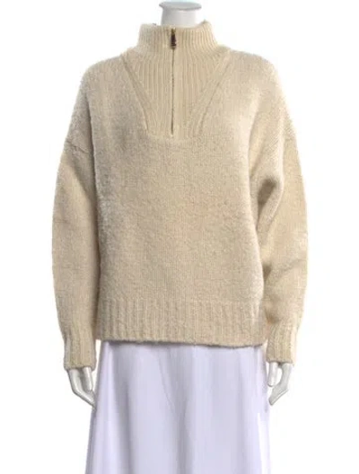 Pre-owned Ba&sh Wool Mock Neck Sweater In Neutral