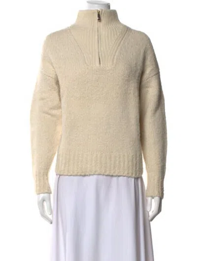 Pre-owned Ba&sh Wool Mock Neck Sweater In Neutrals