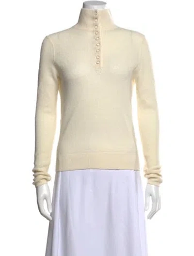 Pre-owned Ba&sh Wool Mock Neck Top In White