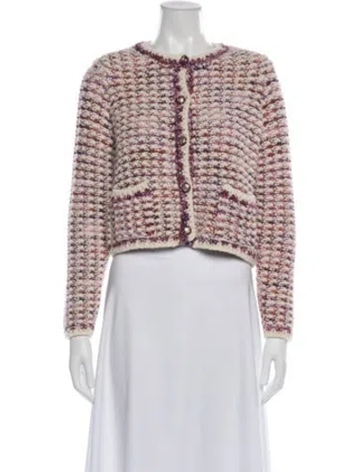 Pre-owned Ba&sh Wool Patterned Jacket In Pink