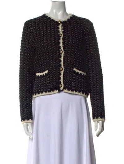 Pre-owned Ba&sh Wool Patterned Sweater In Black/white