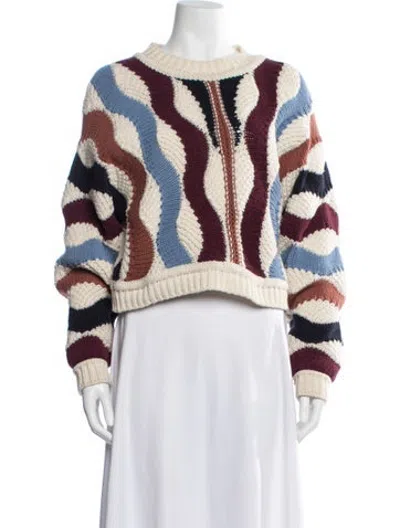 Pre-owned Ba&sh Wool Patterned Sweater In White