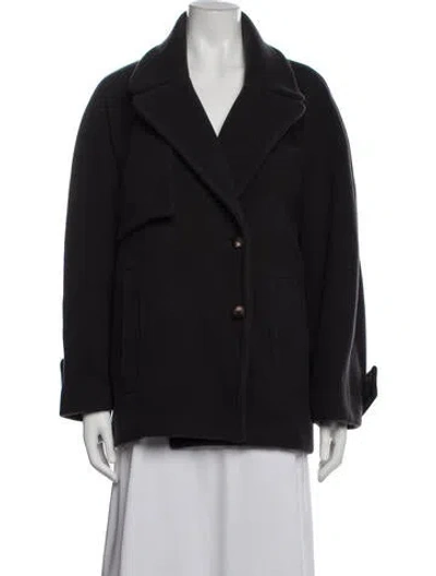 Pre-owned Ba&sh Wool Peacoat In Black