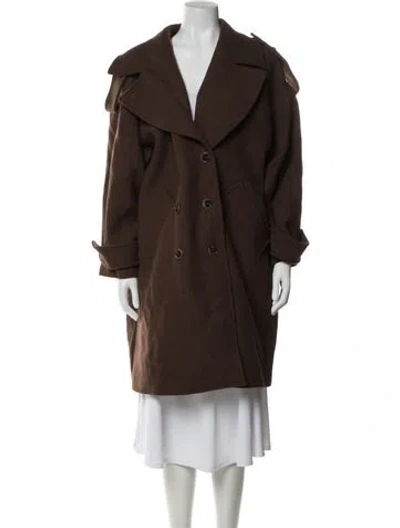 Pre-owned Ba&sh Wool Peacoat In Brown